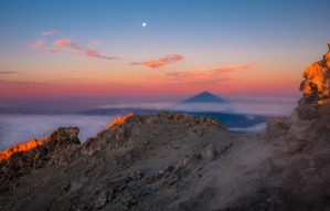 Pyramid in the clouds